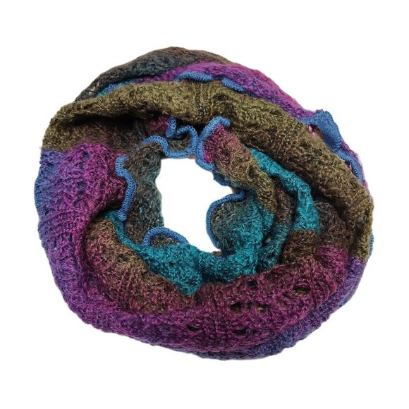 Raffaello Bettini Made In Italy Knit Green Scarf & Multicolor Infinity Scarf - Picture 9 of 9